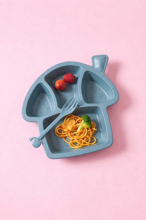 Icon Beauty Mushroom Dinner Plate Εκπαιδευτικό Σετ Παιδικό Πιάτο με 4 Θήκες Φαγητού Πετρόλ - Περιέχει 1 Πιρούνι, 1 Κουτάλι και 1 Σετ Τσοπστικς (Limited Edition)